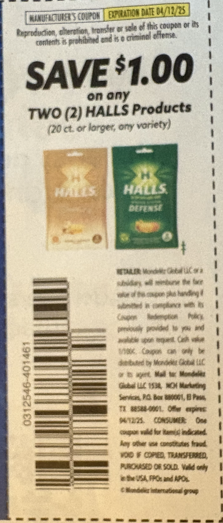 halls 1off