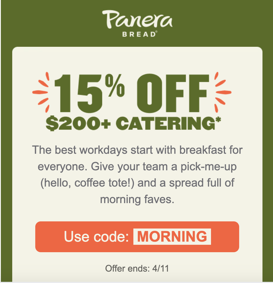 panera bread 15off catering 200